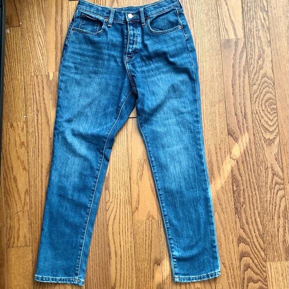 Old Navy O.G. Straight Leg High Rise Button-Fly Denim Blue Jeans Girl’s Size 16 - Picture 3 of 10
